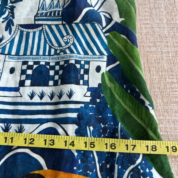 Farm Rio Ancient Garden Mini Dress Sleeveless Small Blue/White - Picture 13 of 13